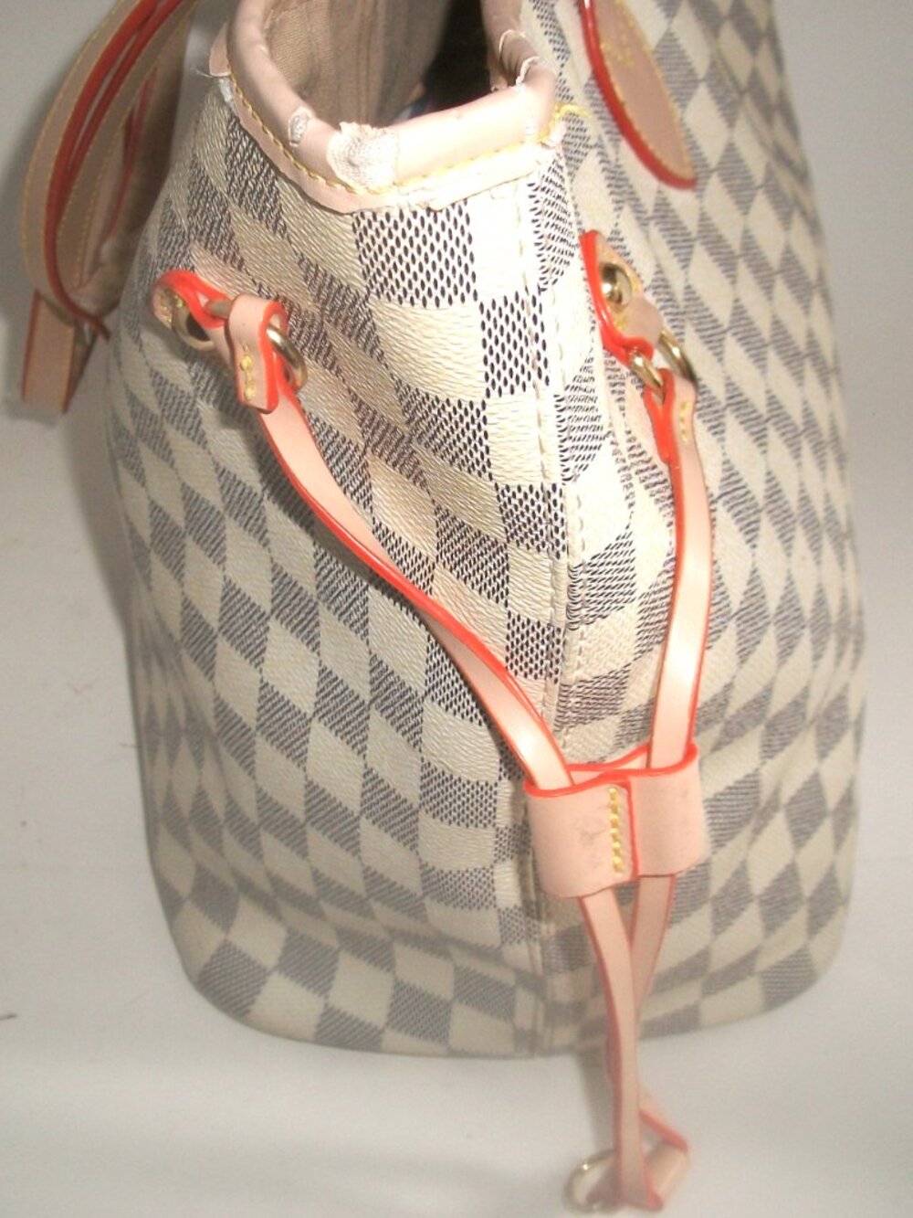 Large Tote in Style of Damier Azur Neverfull NOT Louis Vuitton - Picture 5 of 14